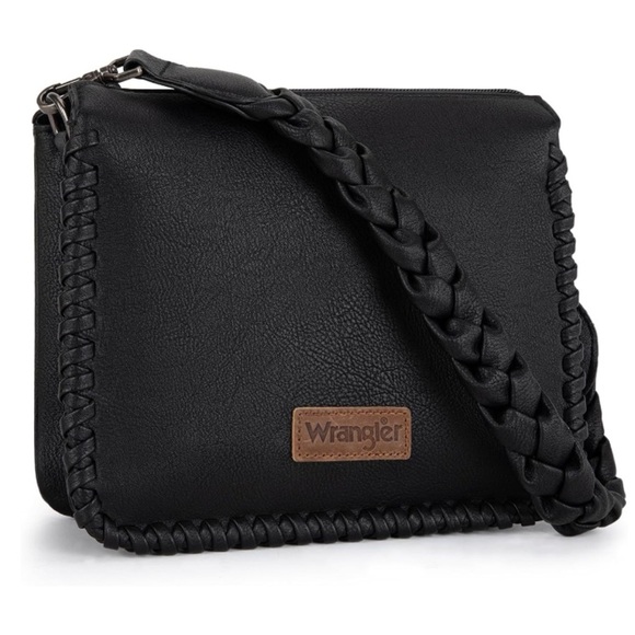 Wrangler Handbags - Wrangler Women’s Black Shoulder Bag/Crossbody Purse with Woven Strap | NEW/NWT🖤